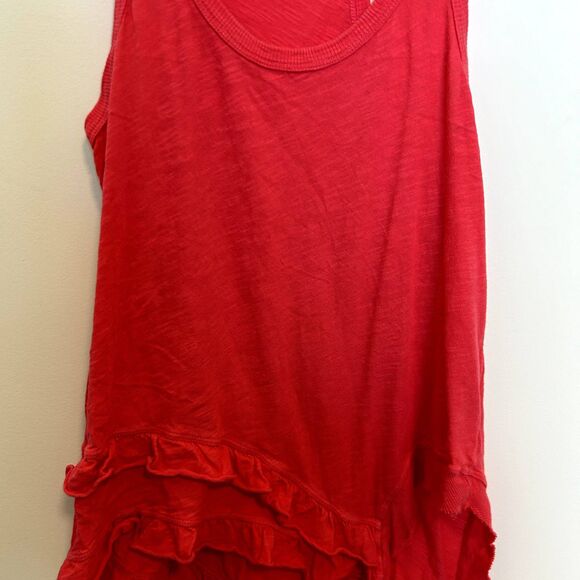 Left Of Center Womens Tank Top Size Small Sleeveless Asymmetrical Ruffle - Picture 3 of 13